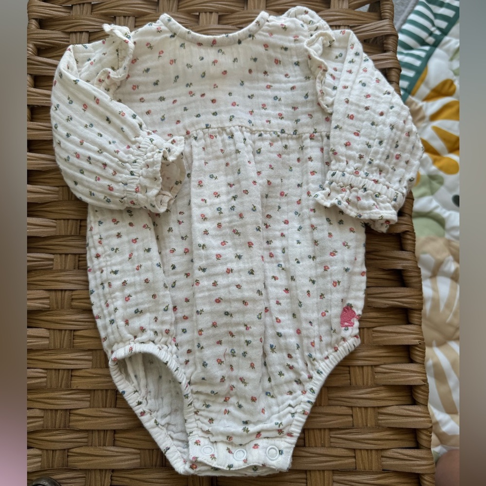 Babycottons Floral Cream Baby One Piec